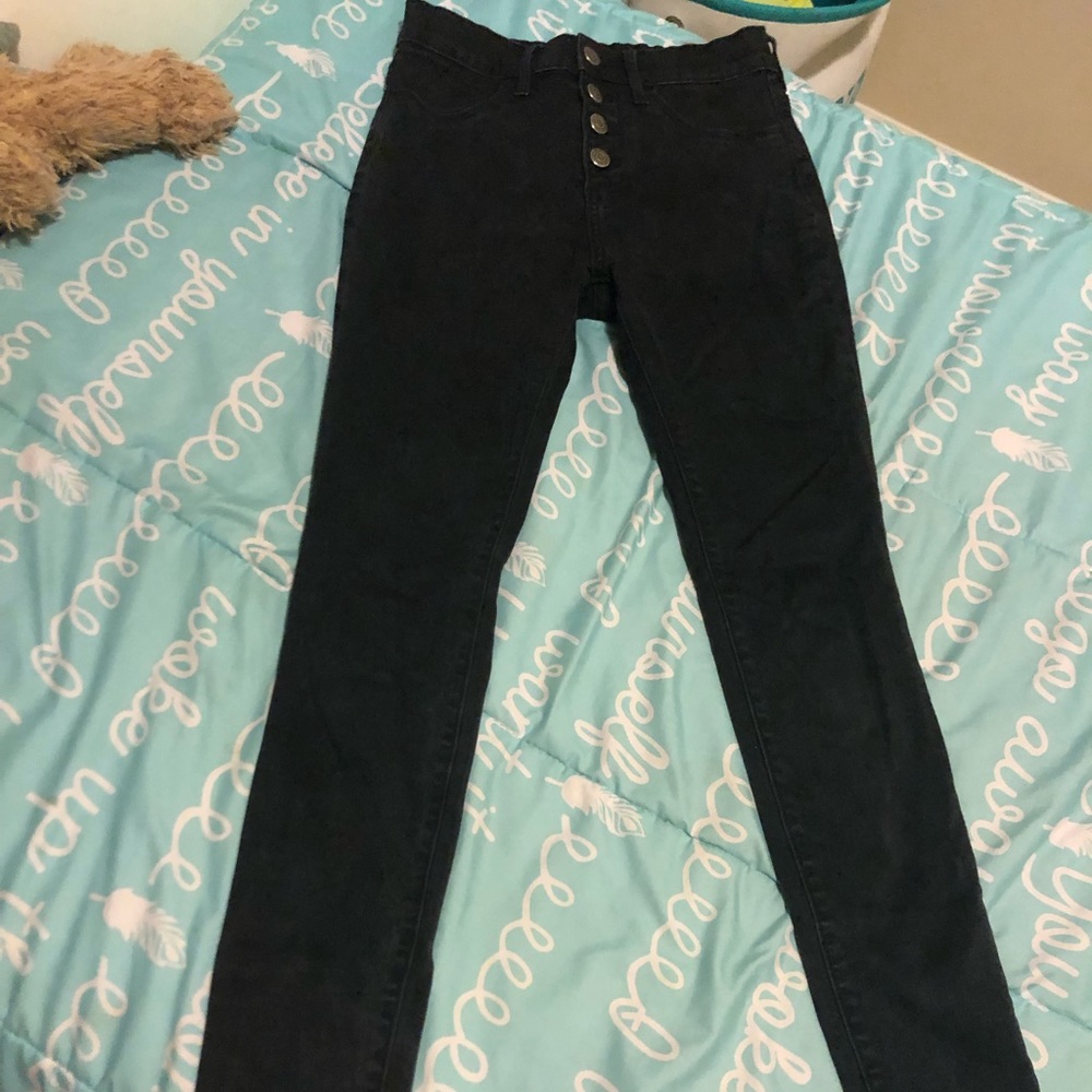 Long Button grayish Jeans